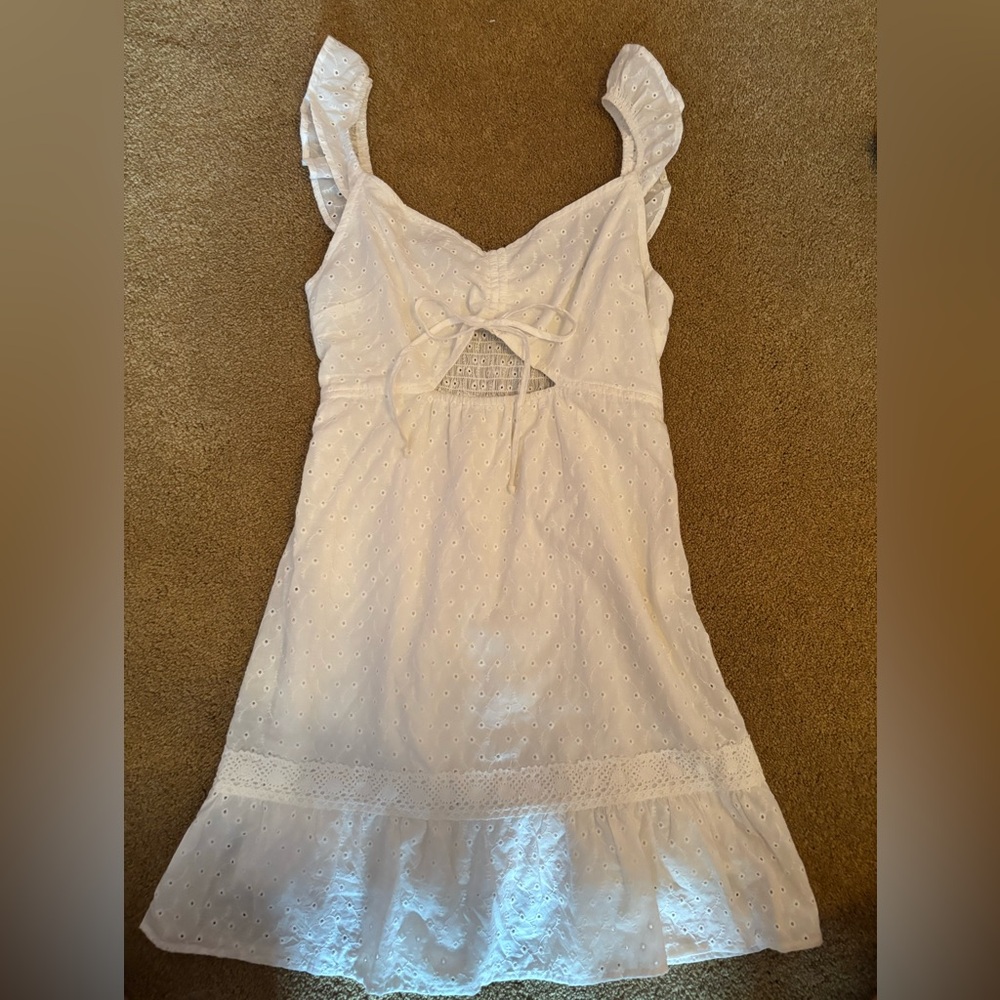 Cute White Eyelet Mini Dress